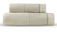 Laden Sie das Bild in den Galerie-Viewer, Jacquard Handtücher mit Fransen beige Devilla
