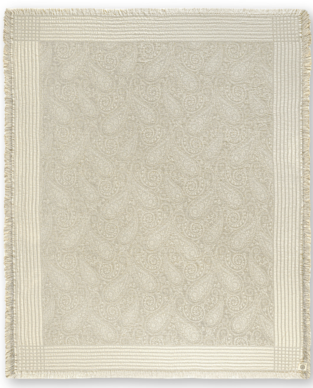 Hamamtuch Strandtuch mit Fransen 130x170 Paisley Beige