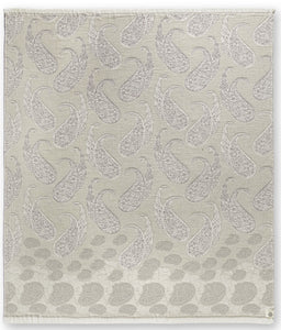 Hamamtuch Strandtuch mit Fransen 130x170 Paisley Grau