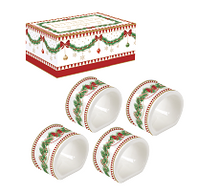 Laden Sie das Bild in den Galerie-Viewer, Serviettenringe 4er Set Weihnachtsschleife
