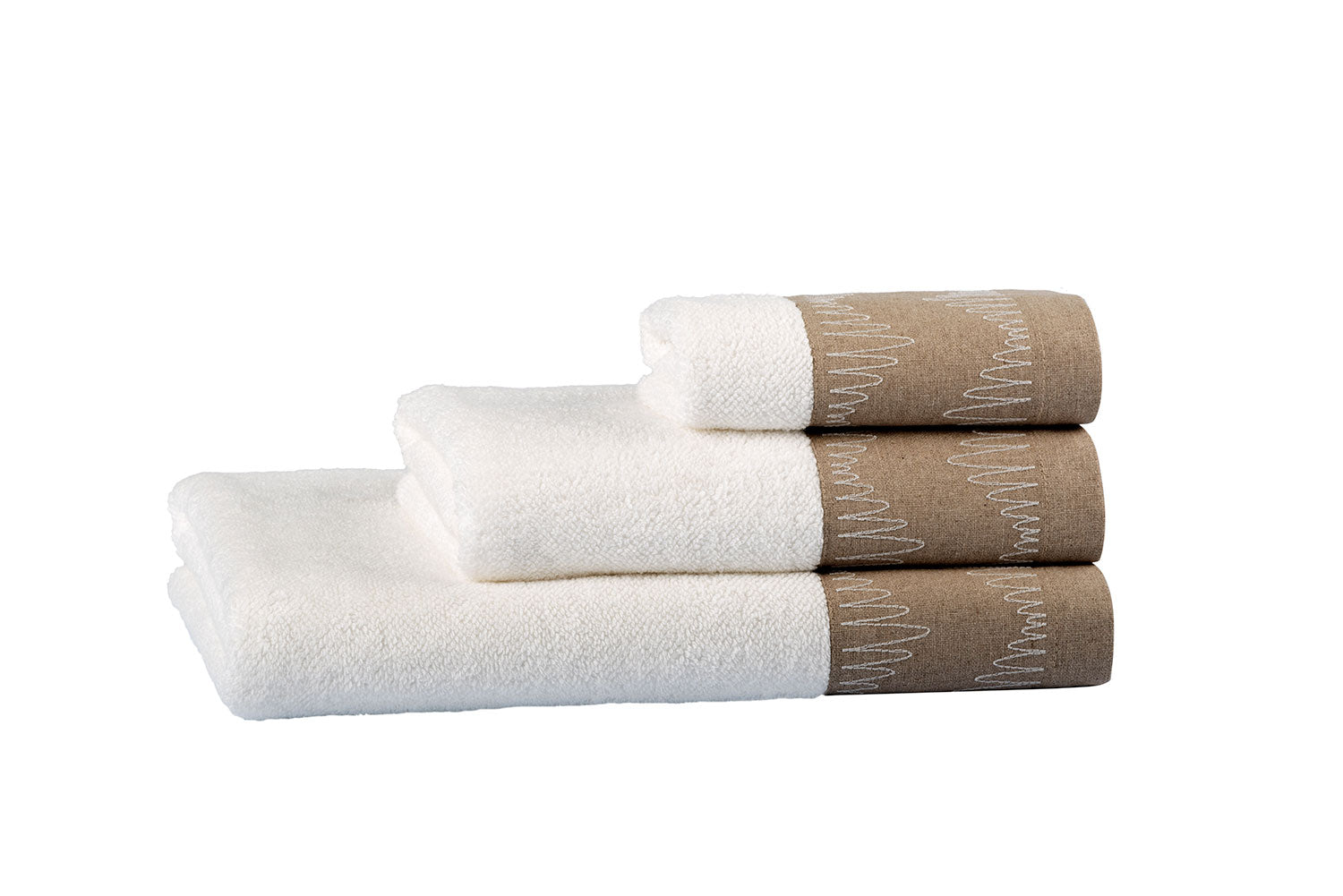 Devilla Frottierprogramm BETI Handtücher – weiß SENADA bestickt beige HOME